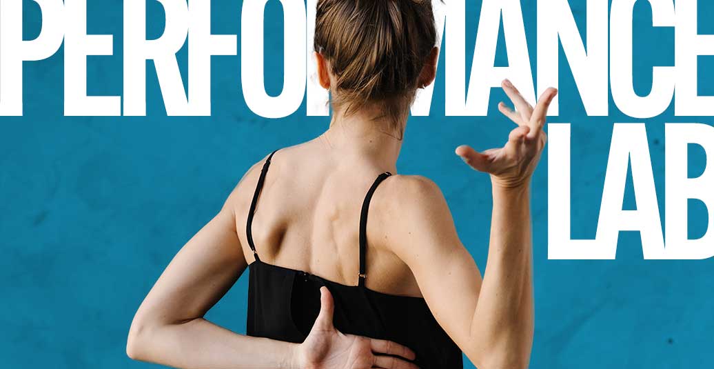 Performance Lab – dancer strikes a pose with her back turned
